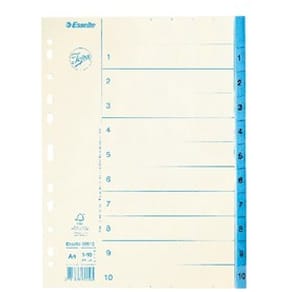 Pärmregister JOPA Papper A4 1-10, blå flik, 10st