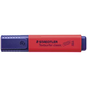 Tekstmarker Staedtler Textsurfer rød, 1-5 mm skrå spids, 10 stk