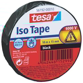 Isolierband tesa, schwarz, 15 mm x 10 m