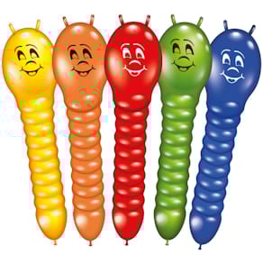 Luftballon KARALOON Raupe, 5 Stück, bunt, ca. 70–75 cm