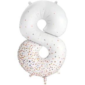 Folienballon OAK TREE Sparkling Fizz, Zahl 8, rosegold, 86 cm