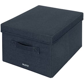 Aufbewahrungsbox Leitz Stoff, mittel, 2 Stück, samtgrau, mit Deck