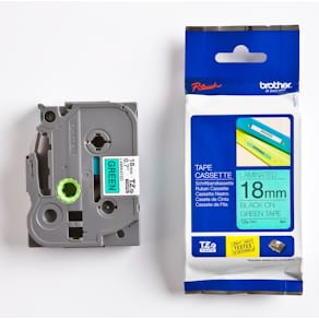 Märkband Brother TZe741, svart/grön, 18mm