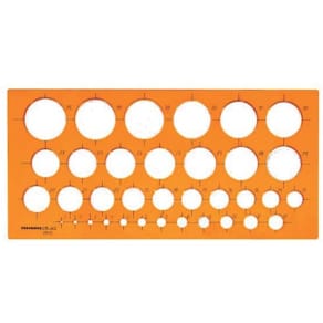 Kreisschablone Rumold DUO, 35 Kreise, gelb/transparent