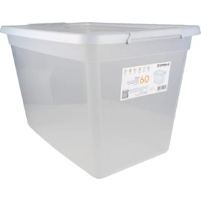 Opbergdoos DONAU Home, 60 liter, transparant