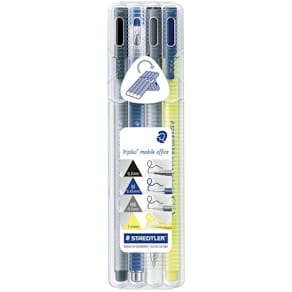Fineliner STAEDTLER Triplus 0,5 mm, ass. farver, 4 stk
