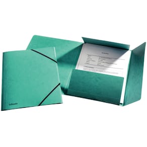 Elastikmappe Esselte A4 grøn, elastiklukning, 10 stk