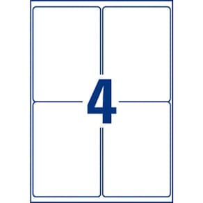 Adressetiketten Avery Zweckform, 99,1 x 139 mm, weiß, 1.200 Stück