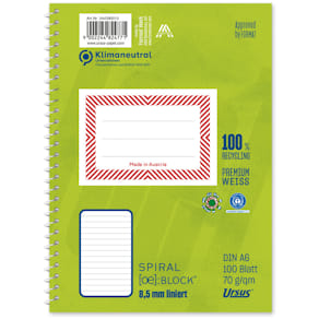 Ringbuchblock STAUFEN GREEN, A6, liniert, 100 Blatt