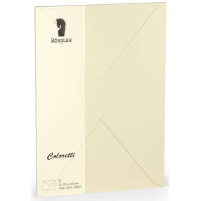 Briefhülle Rössler Coloretti, C5, 5 Stück, creme