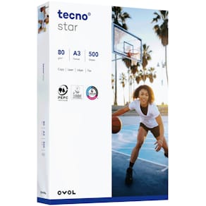 Kopierpapier Tecno Star, 80 g/m², A3, 500 Blatt, weiß