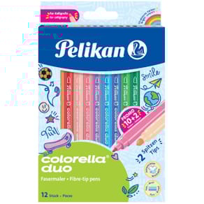 Fasermaler Pelikan Colorella Duo C407, 12 Farben (Etui)
