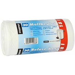 Müllbeutel STARPAK, LDPE 18 l, 30 Stück, weiß