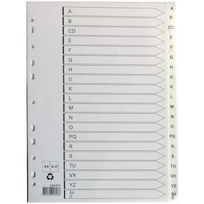 Plastregister A4 A-Ö vit