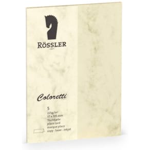 Tischkarte Rössler Coloretti, chamois marmora, 5er Pack, A7, 225g