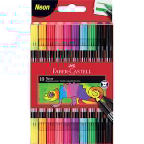 Faserschreiber Faber-Castell Duo Zweispitz, 10 St., Neon