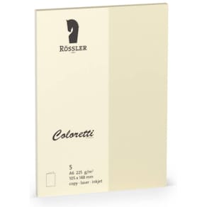 Briefkarte Rössler Coloretti, A6 HD, 5 Stück, creme