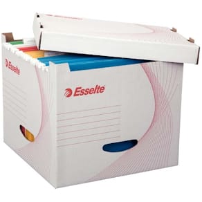 Hængemappeboks Esselte hvid karton, FSC Mix 70%, 5 stk