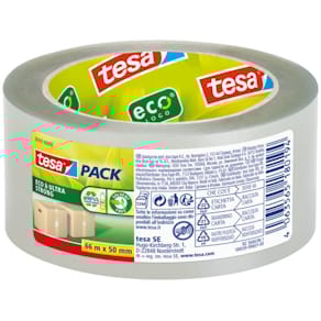 Packband tesa PET ECO Ultra Strong, transparent, 66 m x 50 mm