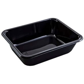 Plastbakke Færch 1-rums 1660 ml PET sort, 178x227x59 mm, 336 stk