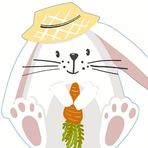 Osterserviette Paper+Design Hase mit Hut, gestanzt