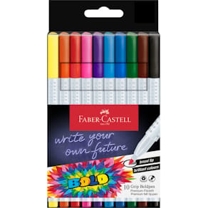 Fasermaler Faber-Castell Grip Boldpen, 10er Etui, sortiert