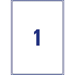 Versandetikett Avery Zweckform, Inkjet, weiß, A4, 25 Blatt