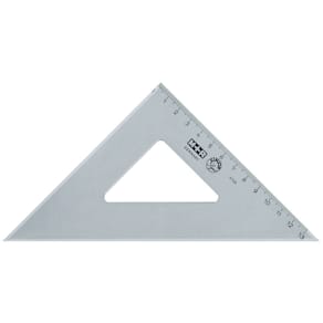 Zeichenwinkel M+R Recht 747250020, 45°, 25 cm, rauchgrau