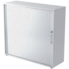 Rollladenschrank HAMMERBACHER 1733S RE, weiß/silber, 3 OH, 120x40