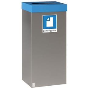Avfallsbeholder "Papp/papir" RØROS Femunden 65L, galvanisert stål