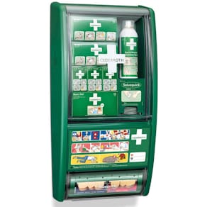 Erste Hilfe Station Cederroth, grün, 29x12x56 cm