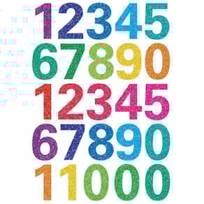 Schmucketikett HERMA MAGIC Zahlen, glittery, 25 Stück