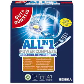 Geschirrspültabs GUT & GÜNSTIG All-in-1 Power, 40 St.