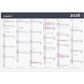 Kalender Mayland Moderne A3 2026, hvid, FSC, 1 stk