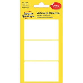 Etiketten Avery Zweckform Vielzweck, 66 x 38 mm, 18 St., weiß