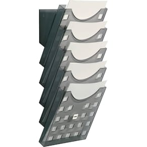 Wand-Prospekthalter helit, grau-transparent