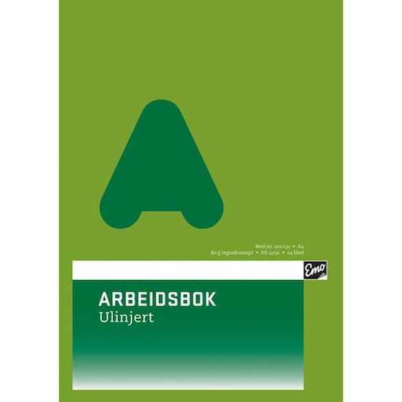 Arbeidsbok A4 80g ulinjert 20st