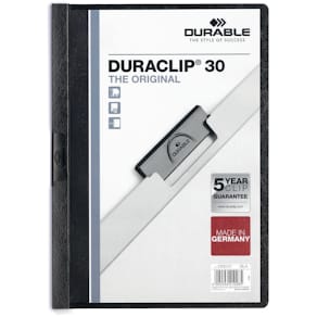 Klämmapp DURABLE Duraclip A4 Svart, 30 blad