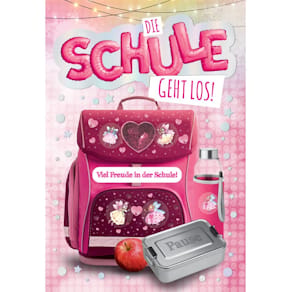 Schulanfangskarte, rosa