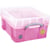 Opbergdoos Really Useful Box 18 liter XL, transparant roze