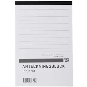 Perforerade Block A5, linjerat, 100bl