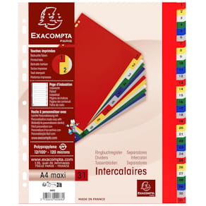 Plastregister EXACOMPTA PP A4+ 1-31 f.f