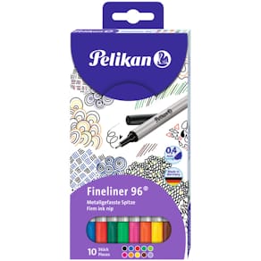 Fineliner Pelikan 96/10, 10 St, 10 Farben, sortiert