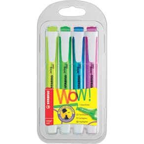 Textmarker STABILO swing cool, Etui, 4 Farben sortiert