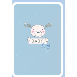 Glückwunschkarte Geburt, blau, mit Applikation und Umschlag