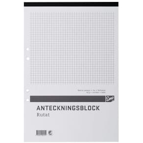 Perforerade Block A4, rutigt, 100bl