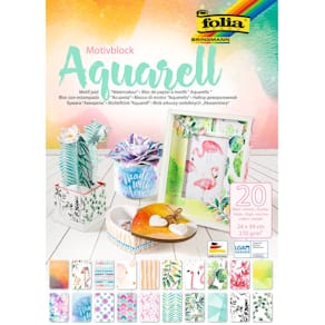 Bastelblock Folia Aquarell, 20 Blatt, sortiert