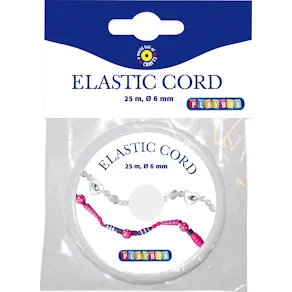 Pärltråd Elastisk, transparent polyester, 0,6mm x 50m