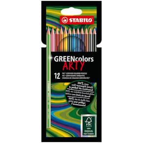 Kleurpotlood STABILO GREEN ARTY, etui van 12 stuks, assorti