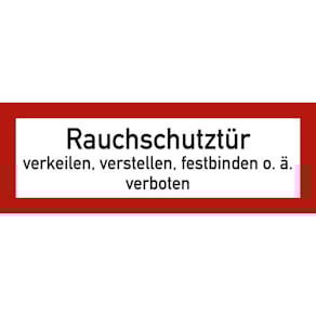 Schild MOEDEL Rauchschutztür, Folie, 7,4 x 21 cm